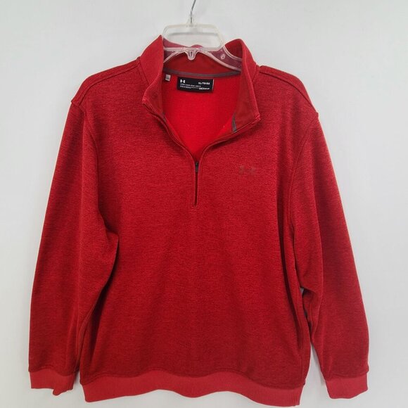 Under Armour Men's Long Sleeve 1/4 Zip  Pullover Sweatshirt Red Size XL - Picture 1 of 7